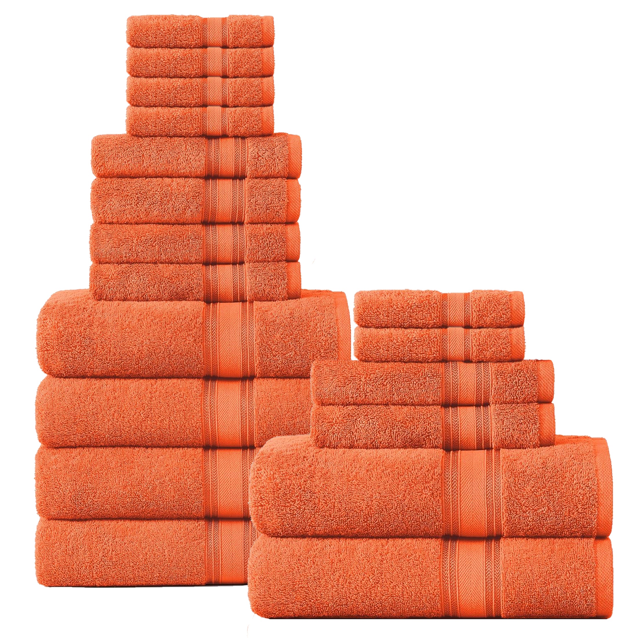 18 Piece 100% Cotton Towel Set 550GSM - Tigerlily